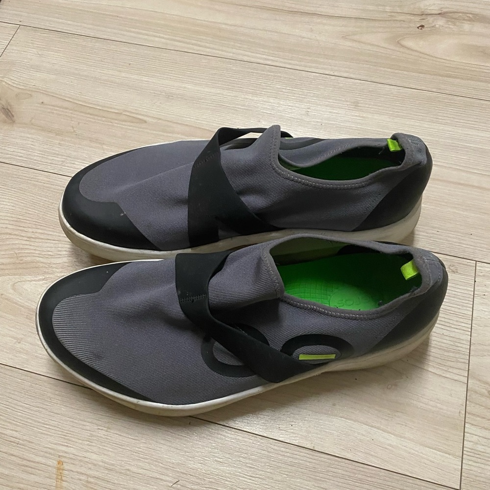 Oofos Oomg Eezee Shoes Mens 14 Grey Orthotic Recovery Pain Relief Slip On Low